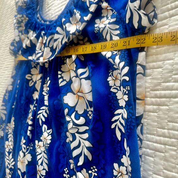 Jade Fashion Hawaiian Muumuu Midi Dress Cotton Floral Blue Plus Size L / XL - Picture 3 of 4